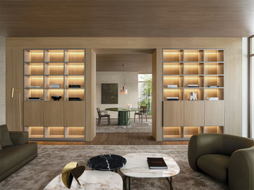 505 UP SYSTEM - Sectional wooden bookcase with built-in lights _ Molteni & C. by Molteni - view 2